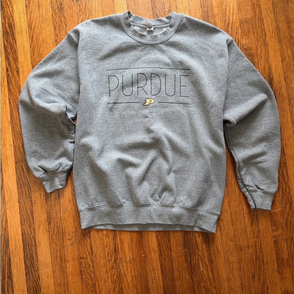 Gildan Gray Purdue Crewneck Sweater